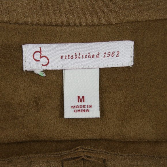 Dress Barn Lightweight Camel Faux Suede Jacket SZ M EUC - Picture 6 of 8